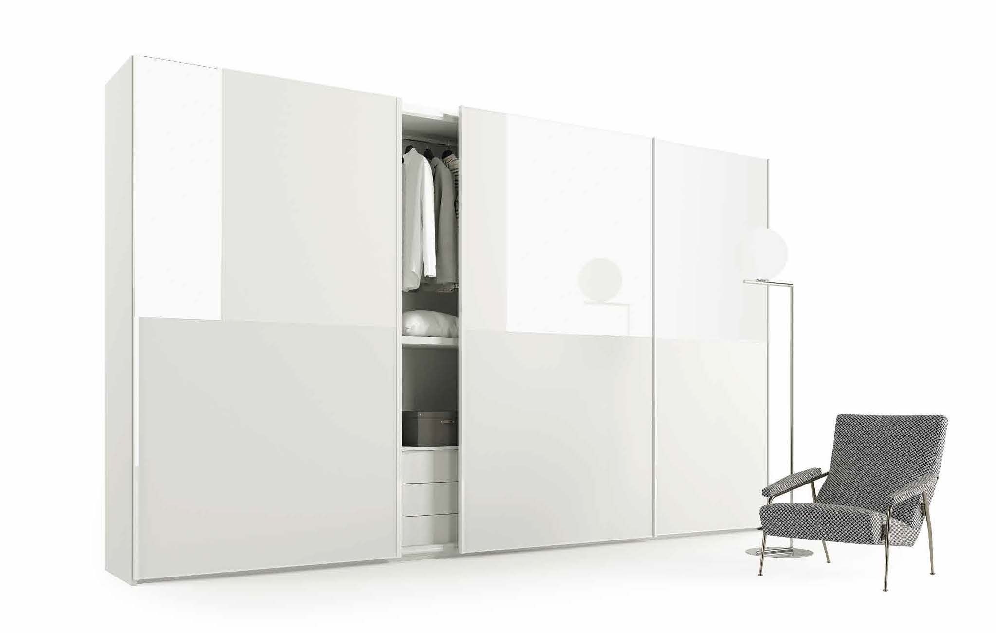 Sliding Wardrobe Two-Tone White Glass: Maxi - Image 2